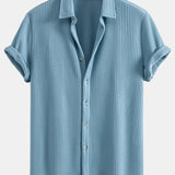 Chemise boutonnée en tissu gaufré