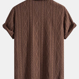 Chemise cubaine en jacquard géométrique