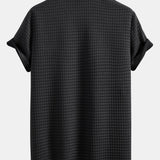T-shirt gaufré à manches courtes et pantalon de jogging gaufré à cordon de serrage