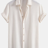 Chemise boutonnée en tissu gaufré