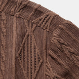 Chemise cubaine en jacquard géométrique