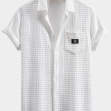 T-shirt gaufré à manches courtes et pantalon de jogging gaufré à cordon de serrage