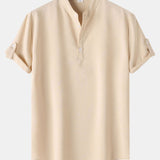 Chemise Henley à manches courtes en lin