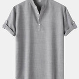 Chemise Henley à manches courtes en lin