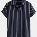 Chemise boutonnée en coton à rayures