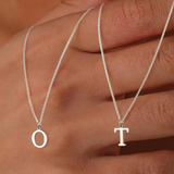 Collier initial lettre d'amour | Or blanc