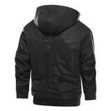 Leonardo Moretti | Veste en cuir à capuche pour homme