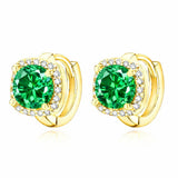 Boucles d'oreilles Nadine Emeraude | Doré
