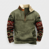 Nathan Cooper | Pull en polaire zippé style aztèque pour homme