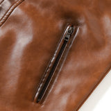 Vincent Moretti | Veste de motard classique en cuir pour homme