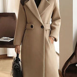 Elena Whitmore | Long manteau en laine ceinturé pour femme