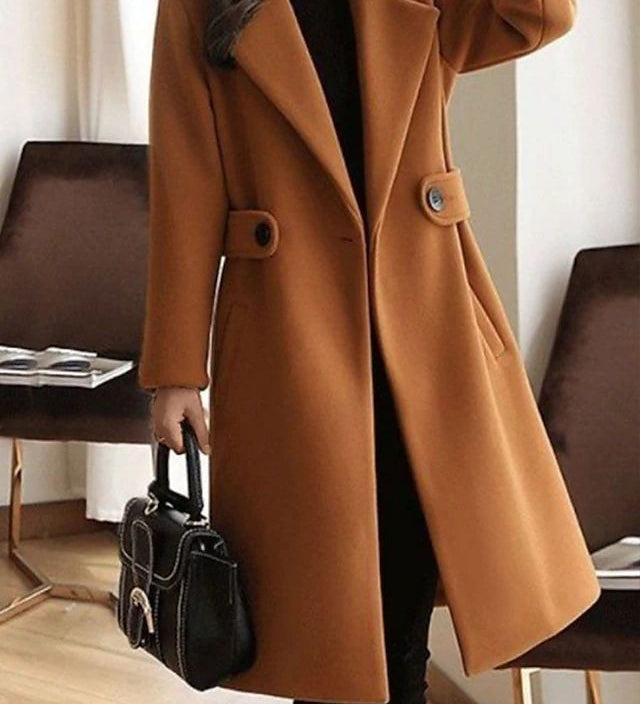 Elena Whitmore | Long manteau en laine ceinturé pour femme