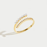 Bague ouverte Virelle avec perle et cristal | Or